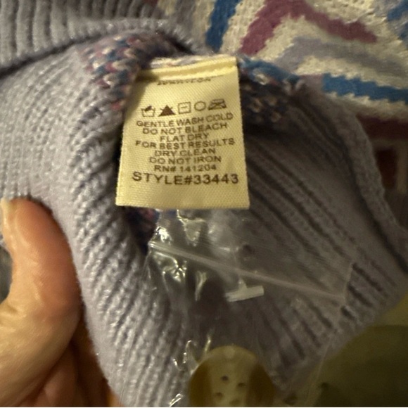 Gray Lavender floral button down sweater cardigan size medium by Hem & Thread - Picture 6 of 8